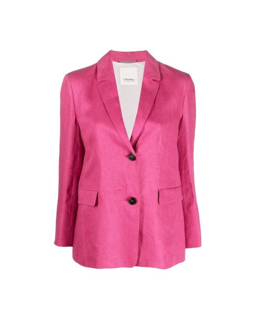 Max Mara Pink Flamingo linen blazer