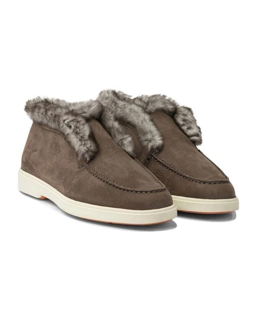 Santoni Gray Winter Boots