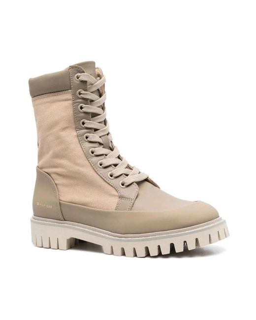 Tommy Hilfiger Natural Lace-Up Boots