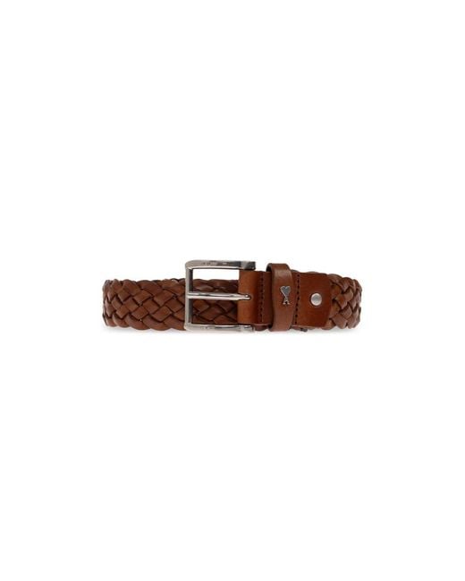 AMI Accessoires ,Bruin ,Leer Leren Riem in het Brown