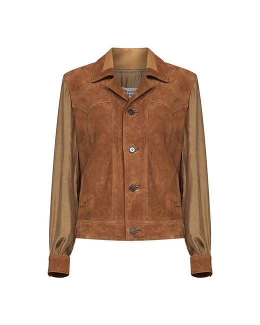 Maison Margiela Brown Leather Jackets
