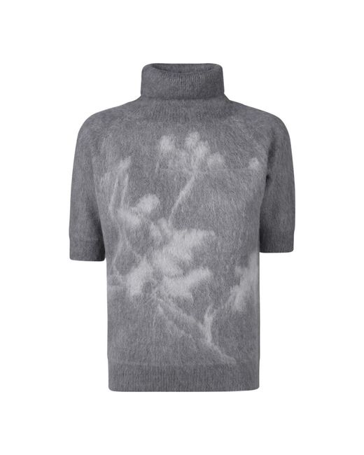 Zanone Kortemouw Wollen Trui, Gemêleerd Effect in het Gray
