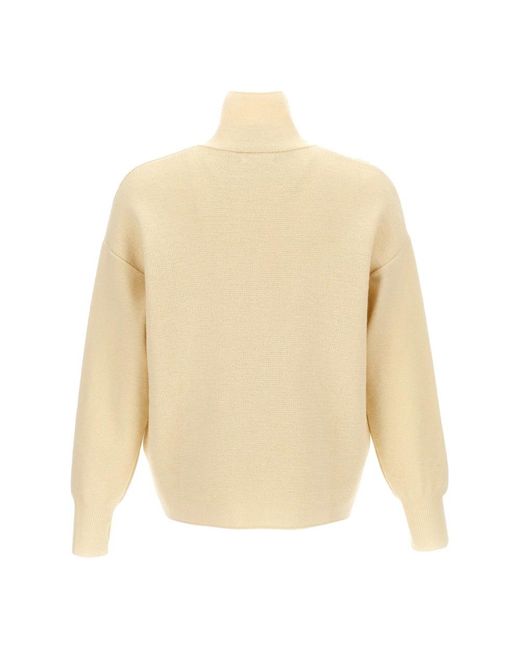 Ma'ry'ya Half-Zip-Pullover in Natural für Herren