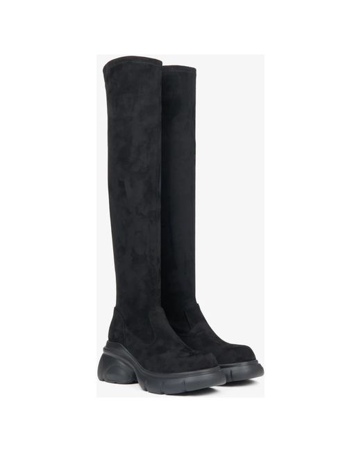 ESTRO Black Over-The-Knee Boots