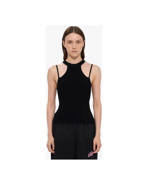 Sleeveless Tops MSGM de color Black