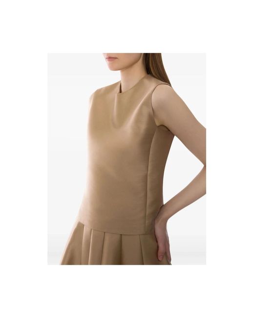 Alberta Ferretti Sleeveless Tops in het Natural
