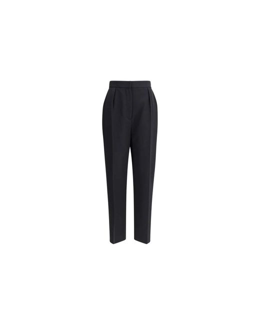 Balmain Op Maat Gemaakte Broek Met Ceintuur En Plooien in het Black