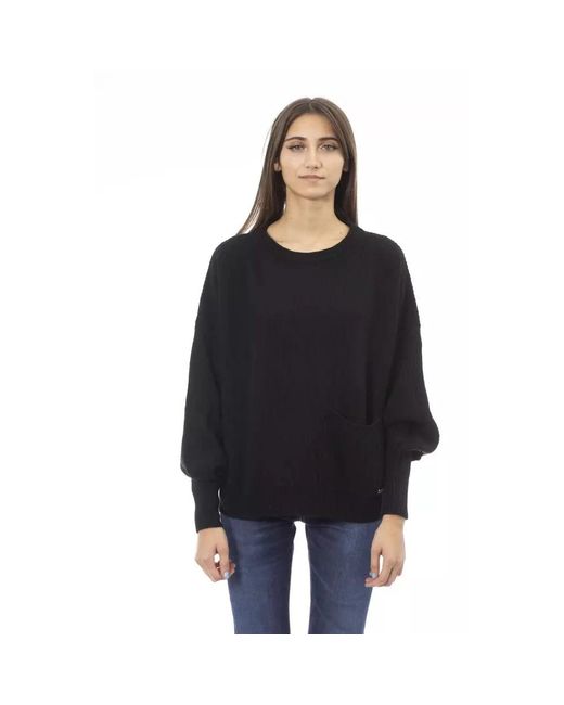 Maglione alla moda in lana con scollo rotondo di Baldinini in Black