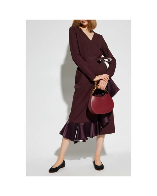 Lanvin Purple Gerüschtes kleid