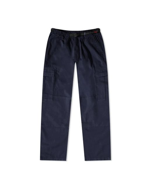 Gramicci Blue Straight Trousers for men
