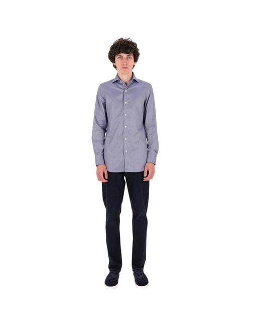 Finamore 1925 Purple Casual Shirts for men