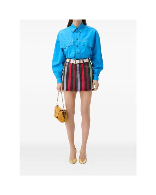 Versace Red Denim Skirts