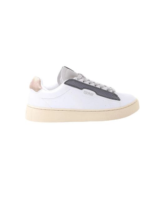 Colmar Schoenen ,Grijs ,Katoen Grijze Sneakers Met Witte En Roze Accenten in het Gray