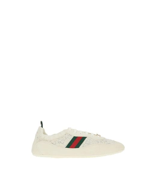 Gucci White Shift Gg Crystal Sneaker