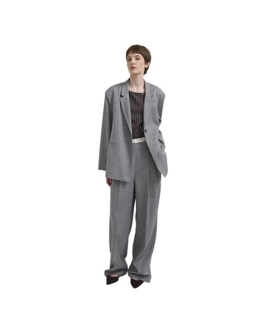 Soallure Gray Wide Trousers