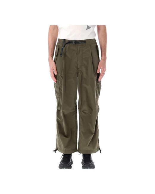 And Wander Green Straight Trousers for men