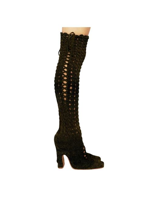 Isa Boulder Black Over-Knee Boots