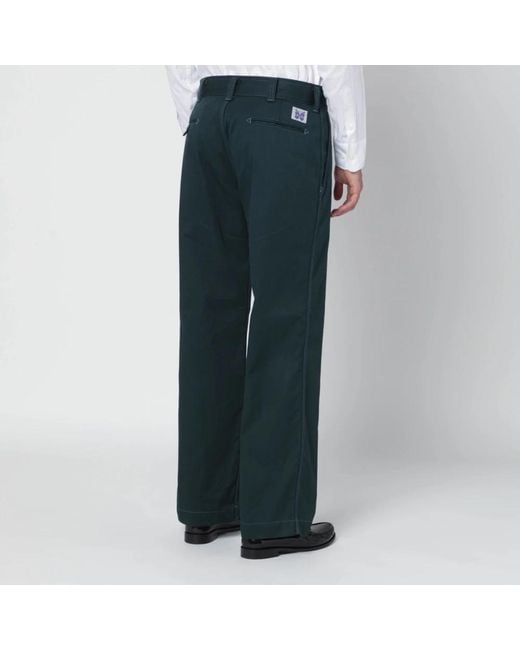 Needles Broeken ,Groen ,Katoen Work Pant Pe/C Twill in het Blue voor heren