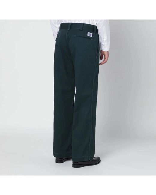 Needles Broeken ,Groen ,Katoen Work Pant Pe/C Twill in het Blue voor heren