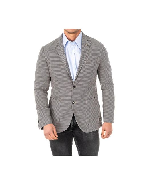 La Martina Gray Single Breasted Suits for men