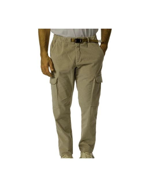 White Sand Green Slim-Fit Trousers for men