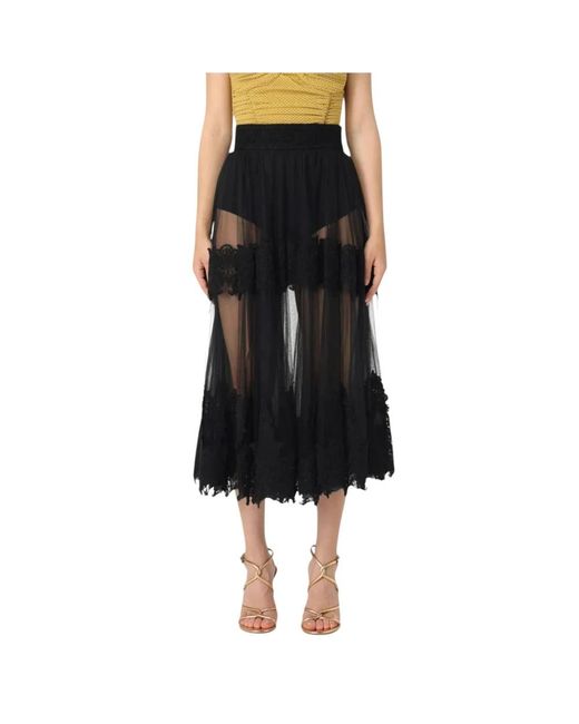 Elisabetta Franchi Black Midi Skirts