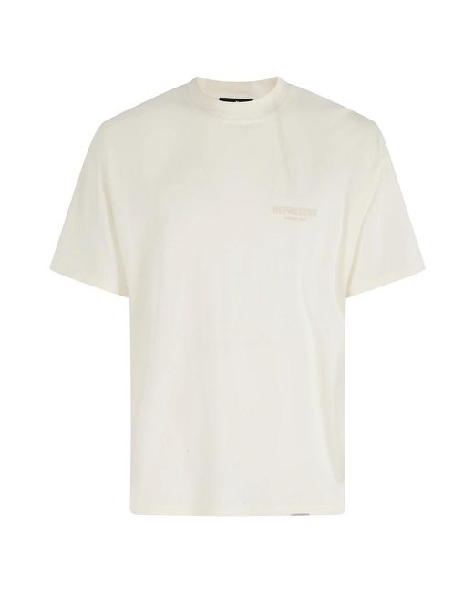 Represent Tops ,Katoen Club Hoodie Botercrème Logo in het White voor heren