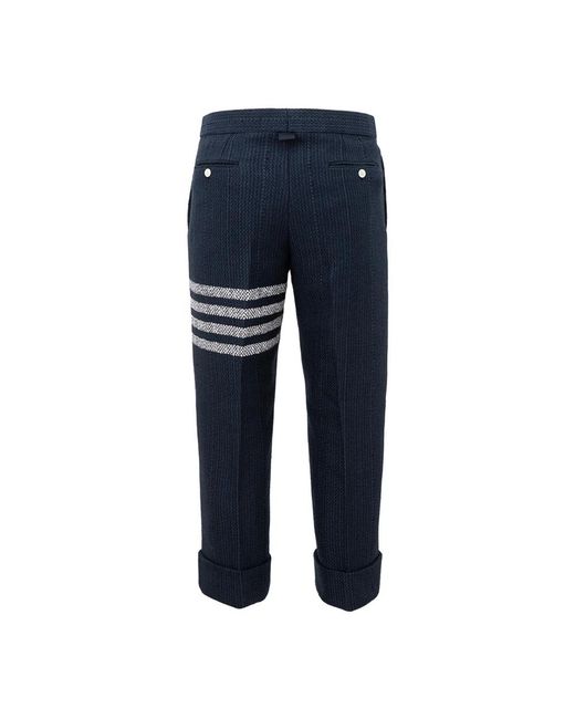Thom Browne Blue Slim-Fit Trousers for men