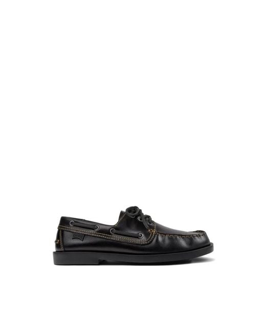Camper Black Leather Moccasins for men