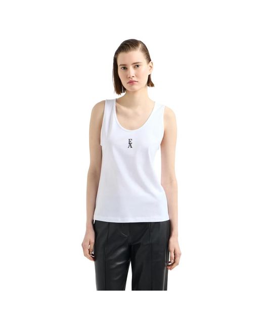 Emporio Armani White Sleeveless Tops