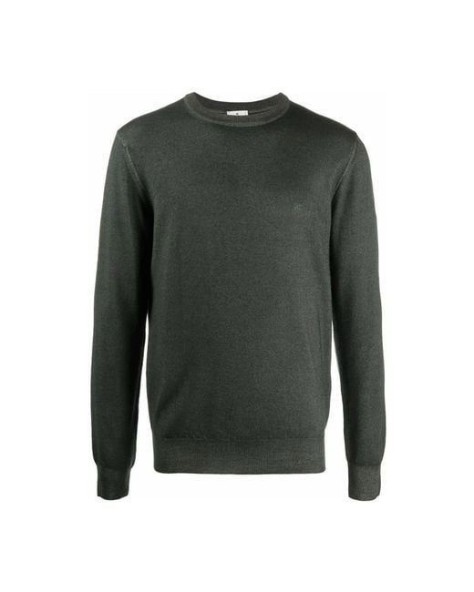 Etro Green Round-Neck Knitwear for men