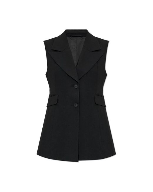 AllSaints Jassen ,Zwart ,Leer Astra Vest in het Black