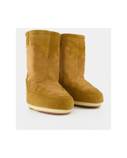 Moon Boot Brown Braune leder icon stiefel