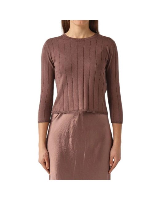 Max Mara Brown Round-Neck Knitwear
