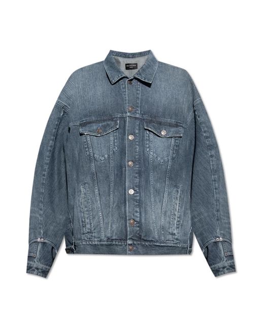 Balenciaga Blue Denim Jackets for men