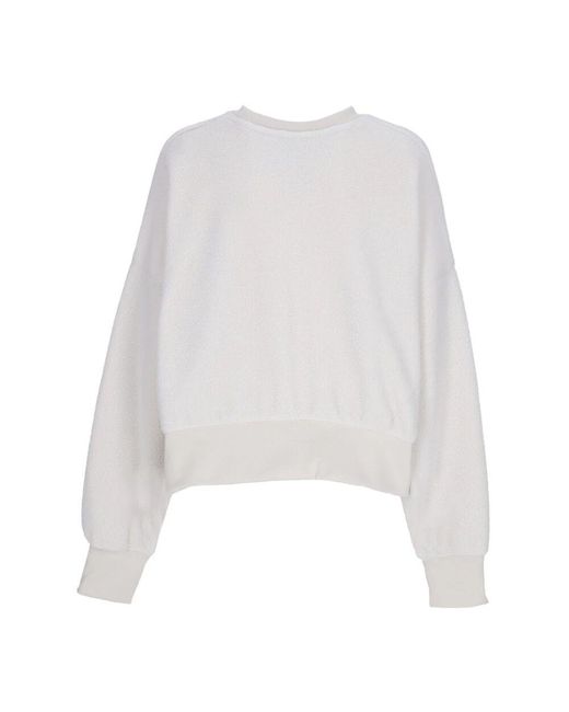 Nike White Damen-Sweatshirt Mit Rundhalsausschnitt Sportswear Plush Mod Crop Crewneck