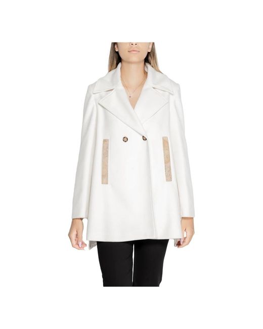Alviero Martini 1A Classe Double Breasted Coats in White Lyst