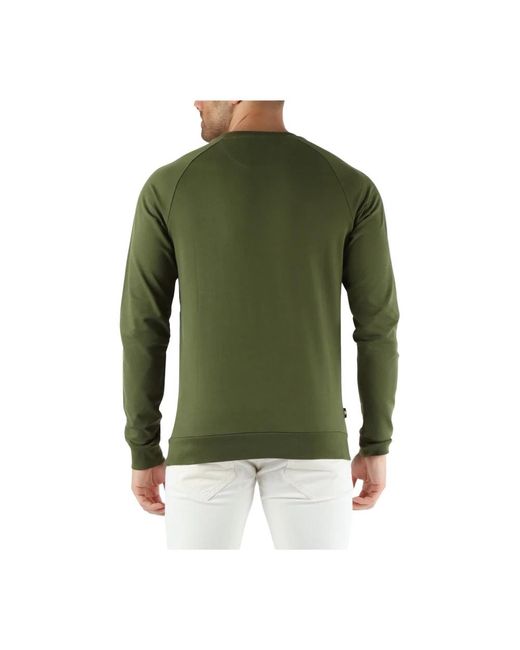 Aquascutum Baumwoll-crewneck active pocket sweatshirt in Green für Herren