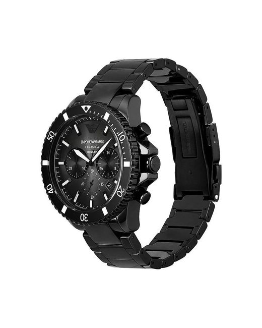 Emporio Armani Black Watches for men