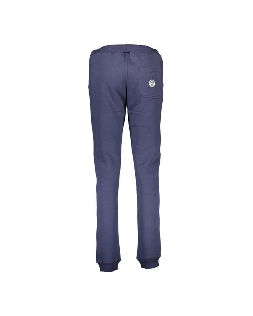 North Sails Broeken ,Blauw ,Sportieve Blauwe Damesbroek Met Manchetten in het Blue