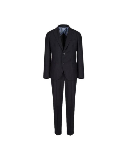 Emporio Armani Black Single Breasted Suits for men