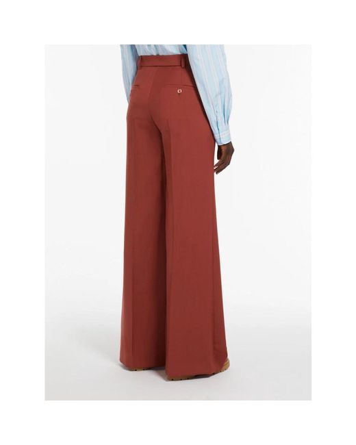 Max Mara Red Wide Trousers