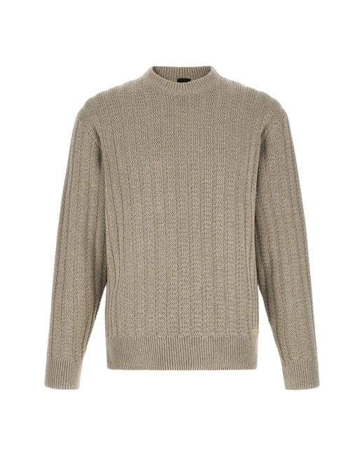 HUGO Gray Round-Neck Knitwear for men