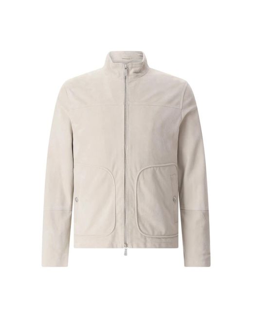 Eleventy Natural Leather Jackets for men