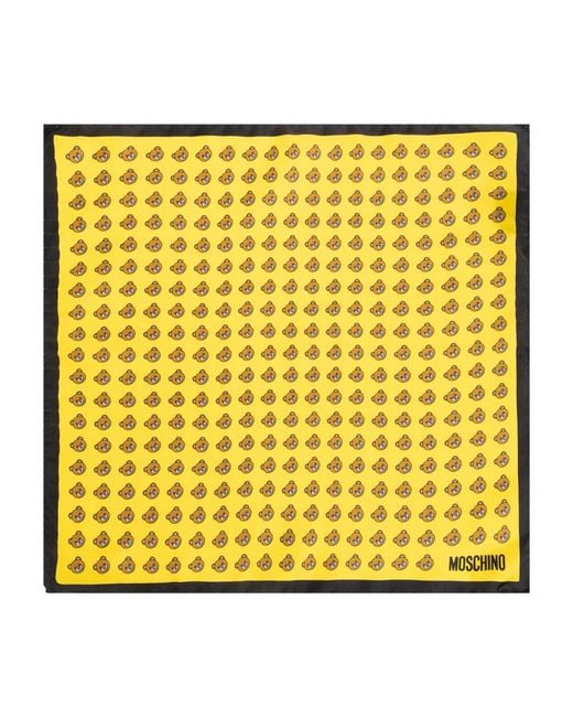 Silk pocket square di Moschino in Yellow da Uomo