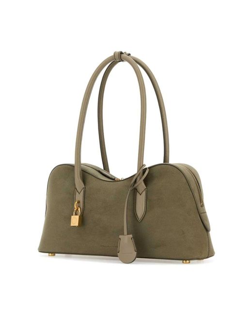 Stella McCartney Green Graue Wildleder Ryder Schultertasche