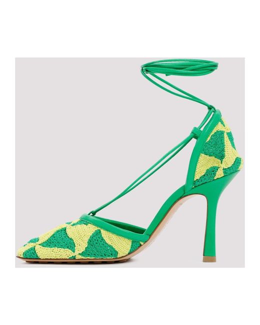 Bottega Veneta Green Stretch sandalen in kiwi parakeet