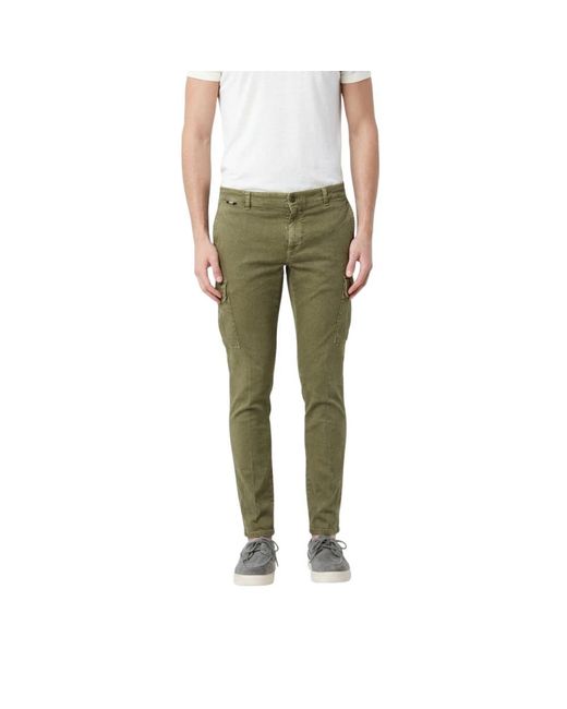 Mason's Green Slim-Fit Trousers for men