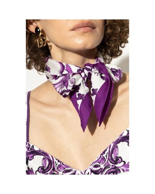 Dolce & Gabbana Purple Silky Scarves