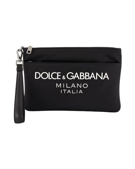 Borsa in nylon con logo e tracolla staccabile di Dolce & Gabbana in Black da Uomo